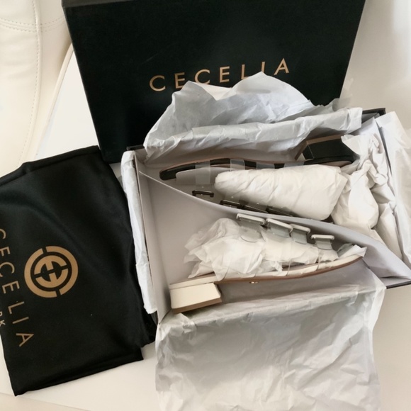 CECELIA Lincoln Strappy Clear Slide Sandals Mules - Picture 11 of 13